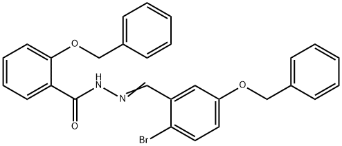 2-(benzyloxy)-N'-[5-(benzyloxy)-2-bromobenzylidene]benzohydrazide Struktur