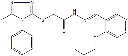 2-[(5-methyl-4-phenyl-4H-1,2,4-triazol-3-yl)sulfanyl]-N'-(2-propoxybenzylidene)acetohydrazide Struktur