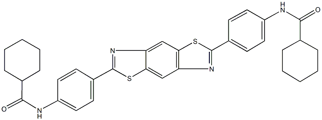 N-[4-(6-{4-[(cyclohexylcarbonyl)amino]phenyl}[1,3]thiazolo[5,4-f][1,3]benzothiazol-2-yl)phenyl]cyclohexanecarboxamide Struktur