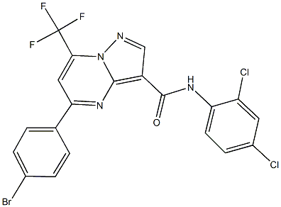 5-(4-bromophenyl)-N-(2,4-dichlorophenyl)-7-(trifluoromethyl)pyrazolo[1,5-a]pyrimidine-3-carboxamide Struktur