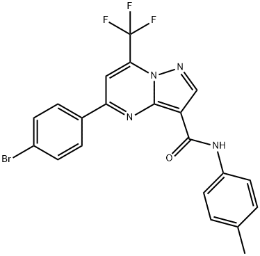 5-(4-bromophenyl)-N-(4-methylphenyl)-7-(trifluoromethyl)pyrazolo[1,5-a]pyrimidine-3-carboxamide Struktur