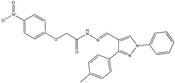 2-{4-nitrophenoxy}-N'-{[3-(4-methylphenyl)-1-phenyl-1H-pyrazol-4-yl]methylene}acetohydrazide Struktur