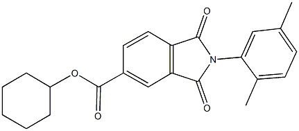 cyclohexyl 2-(2,5-dimethylphenyl)-1,3-dioxo-5-isoindolinecarboxylate Struktur