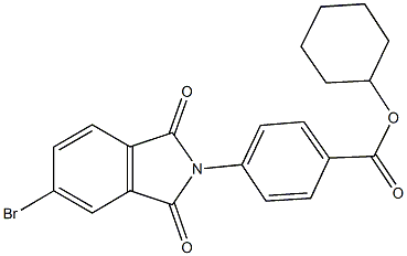 cyclohexyl 4-(5-bromo-1,3-dioxo-1,3-dihydro-2H-isoindol-2-yl)benzoate Struktur