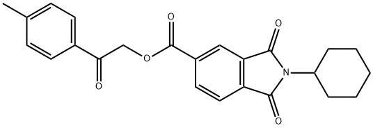 2-(4-methylphenyl)-2-oxoethyl 2-cyclohexyl-1,3-dioxo-5-isoindolinecarboxylate Struktur