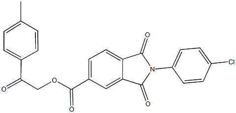 2-(4-methylphenyl)-2-oxoethyl 2-(4-chlorophenyl)-1,3-dioxo-5-isoindolinecarboxylate Struktur