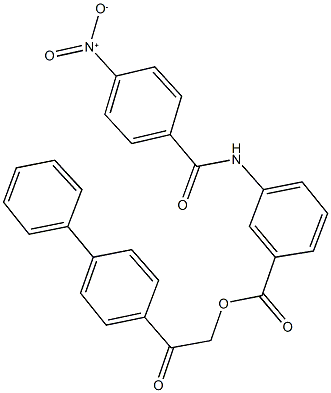 2-[1,1'-biphenyl]-4-yl-2-oxoethyl 3-({4-nitrobenzoyl}amino)benzoate Struktur