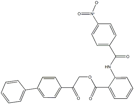 2-[1,1'-biphenyl]-4-yl-2-oxoethyl 2-({4-nitrobenzoyl}amino)benzoate Struktur