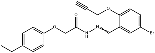 N'-[5-bromo-2-(2-propynyloxy)benzylidene]-2-(4-ethylphenoxy)acetohydrazide Struktur