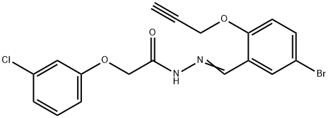 N'-[5-bromo-2-(2-propynyloxy)benzylidene]-2-(3-chlorophenoxy)acetohydrazide Struktur