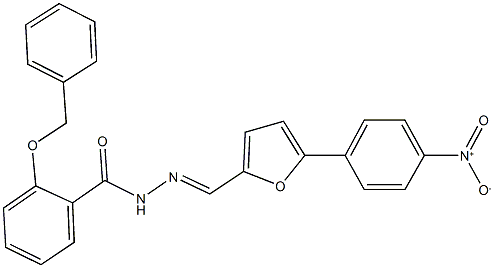 2-(benzyloxy)-N'-[(5-{4-nitrophenyl}-2-furyl)methylene]benzohydrazide Struktur