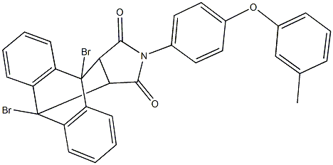 1,8-dibromo-17-[4-(3-methylphenoxy)phenyl]-17-azapentacyclo[6.6.5.0~2,7~.0~9,14~.0~15,19~]nonadeca-2,4,6,9,11,13-hexaene-16,18-dione Struktur