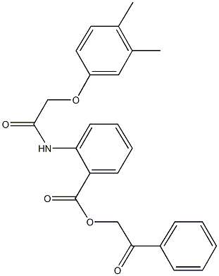 2-oxo-2-phenylethyl 2-{[(3,4-dimethylphenoxy)acetyl]amino}benzoate Struktur