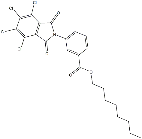 octyl 3-(4,5,6,7-tetrachloro-1,3-dioxo-1,3-dihydro-2H-isoindol-2-yl)benzoate Struktur