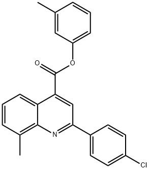 3-methylphenyl 2-(4-chlorophenyl)-8-methyl-4-quinolinecarboxylate Struktur