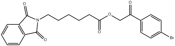 2-(4-bromophenyl)-2-oxoethyl 6-(1,3-dioxo-1,3-dihydro-2H-isoindol-2-yl)hexanoate Struktur