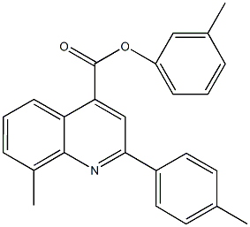 3-methylphenyl 8-methyl-2-(4-methylphenyl)-4-quinolinecarboxylate Struktur