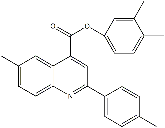 3,4-dimethylphenyl 6-methyl-2-(4-methylphenyl)-4-quinolinecarboxylate Struktur