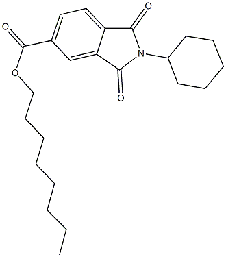 octyl 2-cyclohexyl-1,3-dioxo-5-isoindolinecarboxylate Struktur