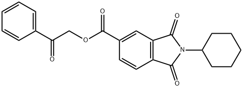 2-oxo-2-phenylethyl 2-cyclohexyl-1,3-dioxo-5-isoindolinecarboxylate Struktur