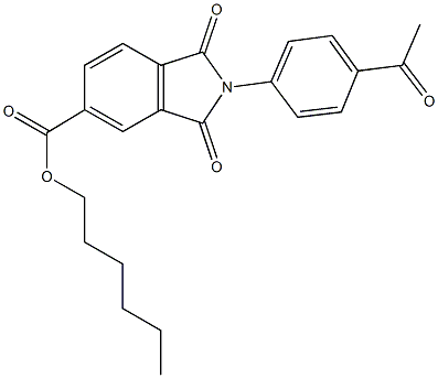 hexyl 2-(4-acetylphenyl)-1,3-dioxoisoindoline-5-carboxylate Struktur