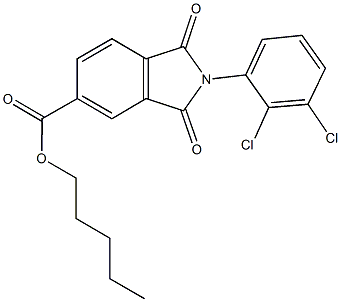 pentyl 2-(2,3-dichlorophenyl)-1,3-dioxo-5-isoindolinecarboxylate Struktur