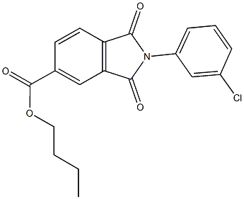 butyl 2-(3-chlorophenyl)-1,3-dioxo-5-isoindolinecarboxylate Struktur