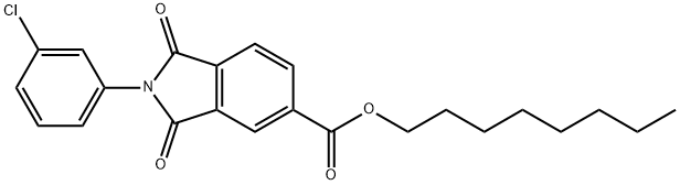 octyl 2-(3-chlorophenyl)-1,3-dioxoisoindoline-5-carboxylate Struktur