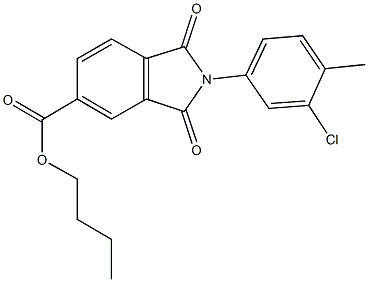 butyl 2-(3-chloro-4-methylphenyl)-1,3-dioxo-5-isoindolinecarboxylate Struktur