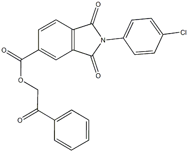 2-oxo-2-phenylethyl 2-(4-chlorophenyl)-1,3-dioxoisoindoline-5-carboxylate Struktur