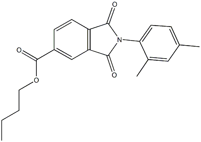 butyl 2-(2,4-dimethylphenyl)-1,3-dioxo-5-isoindolinecarboxylate Struktur