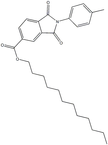 dodecyl 2-(4-methylphenyl)-1,3-dioxo-5-isoindolinecarboxylate Struktur