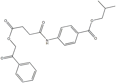 isobutyl 4-{[4-oxo-4-(2-oxo-2-phenylethoxy)butanoyl]amino}benzoate Struktur