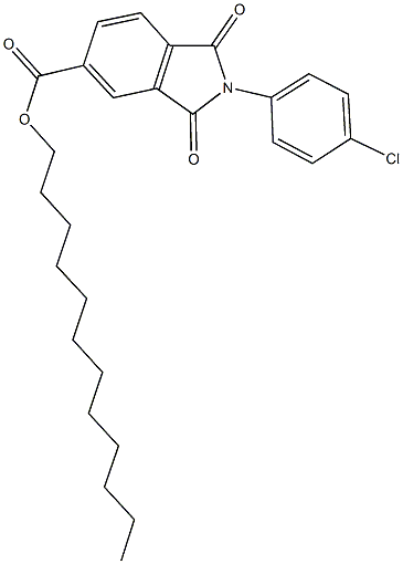 dodecyl 2-(4-chlorophenyl)-1,3-dioxo-5-isoindolinecarboxylate Struktur