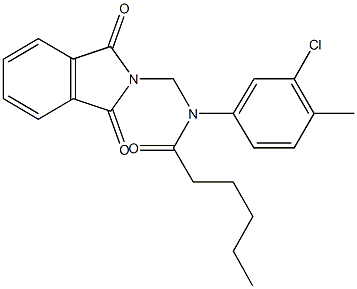 N-(3-chloro-4-methylphenyl)-N-[(1,3-dioxo-1,3-dihydro-2H-isoindol-2-yl)methyl]hexanamide Struktur