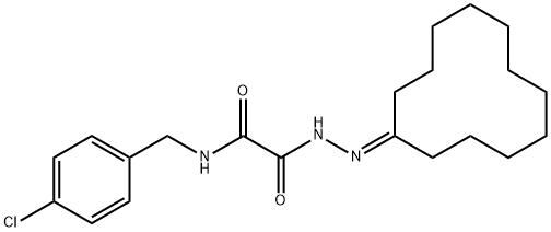 N-(4-chlorobenzyl)-2-(2-cyclododecylidenehydrazino)-2-oxoacetamide Struktur