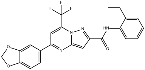 5-(1,3-benzodioxol-5-yl)-N-(2-ethylphenyl)-7-(trifluoromethyl)pyrazolo[1,5-a]pyrimidine-2-carboxamide Struktur