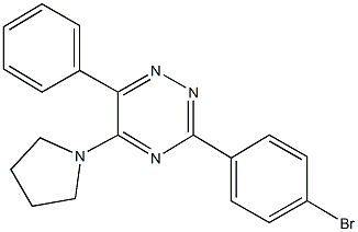 3-(4-bromophenyl)-6-phenyl-5-(1-pyrrolidinyl)-1,2,4-triazine Struktur