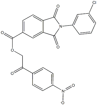 2-{4-nitrophenyl}-2-oxoethyl 2-(3-chlorophenyl)-1,3-dioxo-5-isoindolinecarboxylate Struktur