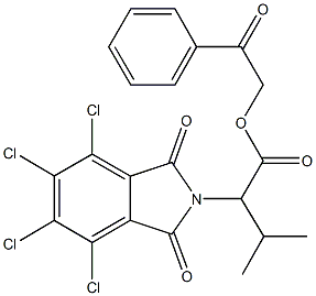 2-oxo-2-phenylethyl 3-methyl-2-(4,5,6,7-tetrachloro-1,3-dioxo-1,3-dihydro-2H-isoindol-2-yl)butanoate Struktur