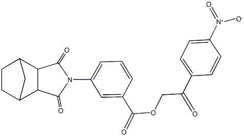 2-{4-nitrophenyl}-2-oxoethyl 3-(3,5-dioxo-4-azatricyclo[5.2.1.0~2,6~]dec-4-yl)benzoate Struktur