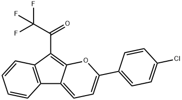 1-[2-(4-chlorophenyl)indeno[2,1-b]pyran-9-yl]-2,2,2-trifluoroethanone Struktur