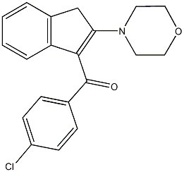 (4-chlorophenyl)[2-(4-morpholinyl)-1H-inden-3-yl]methanone Struktur