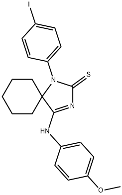 1-(4-iodophenyl)-4-[(4-methoxyphenyl)imino]-1,3-diazaspiro[4.5]decane-2-thione Struktur