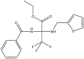 ethyl 2-(benzoylamino)-3,3,3-trifluoro-2-[(2-furylmethyl)amino]propanoate Struktur