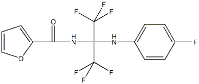 N-[2,2,2-trifluoro-1-(4-fluoroanilino)-1-(trifluoromethyl)ethyl]-2-furamide Struktur