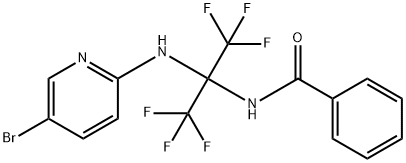 N-[1-[(5-bromo-2-pyridinyl)amino]-2,2,2-trifluoro-1-(trifluoromethyl)ethyl]benzamide Struktur