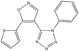 1-phenyl-5-[5-(2-thienyl)-4-isoxazolyl]-1H-tetraazole Struktur