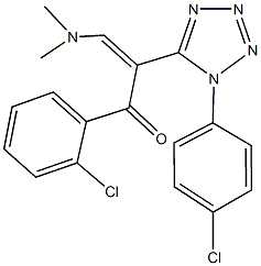 1-(2-chlorophenyl)-2-[1-(4-chlorophenyl)-1H-tetraazol-5-yl]-3-(dimethylamino)-2-propen-1-one Struktur