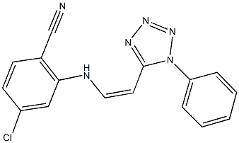 4-chloro-2-{[2-(1-phenyl-1H-tetraazol-5-yl)vinyl]amino}benzonitrile Struktur